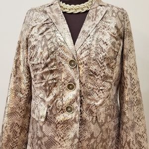Chicos Classy Animal Print Jacket